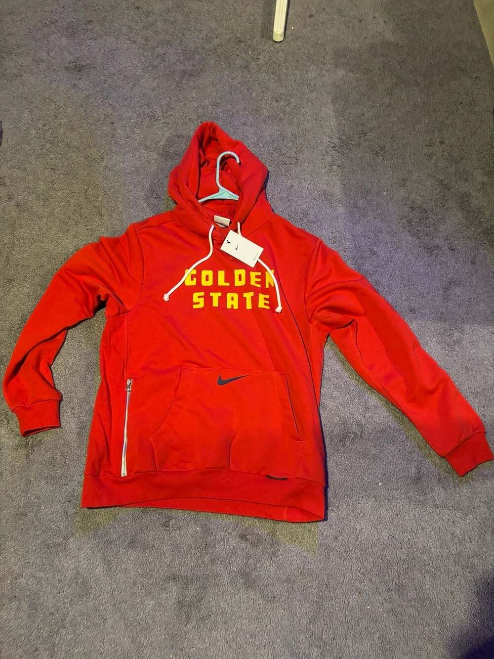 Nike Golden State Warriors Dri-FIT City Edition Fleece Pullover Hoodie Red Large